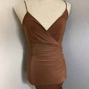 PrettyLittleThing Brown Mini Dress